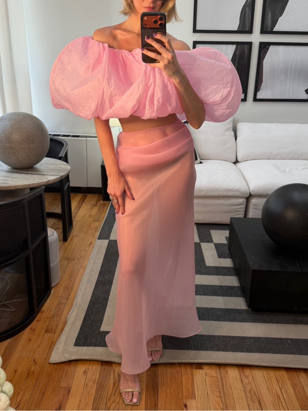 Sheer Pink Maxi Skirt — Feminine Flow